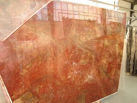 Rosso Damasco marble slab surface – Marmi di Carrara – gold, rust red (45)