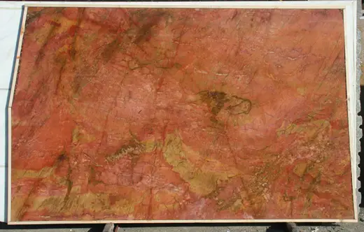 Rosso Damasco marble slab surface – Marmi di Carrara – rust red, gold (61)