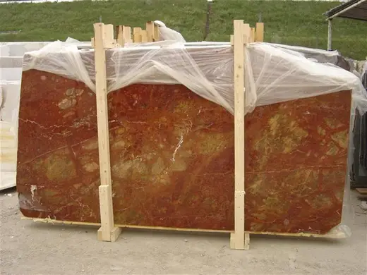 Rosso Damasco marble slab surface – Marmi di Carrara – brown, beige (65)