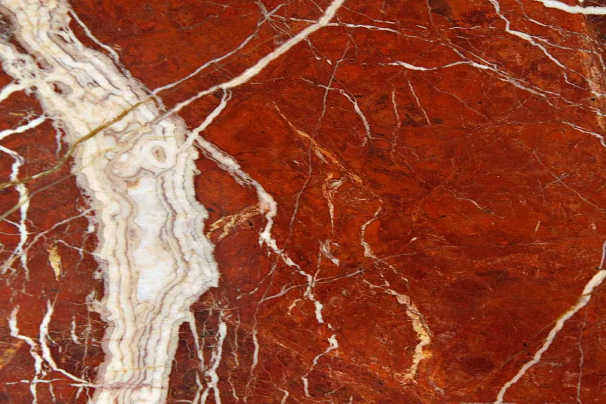 Rosso Diaspro marble slab surface – Marmi di Carrara – rust red, beige (3)