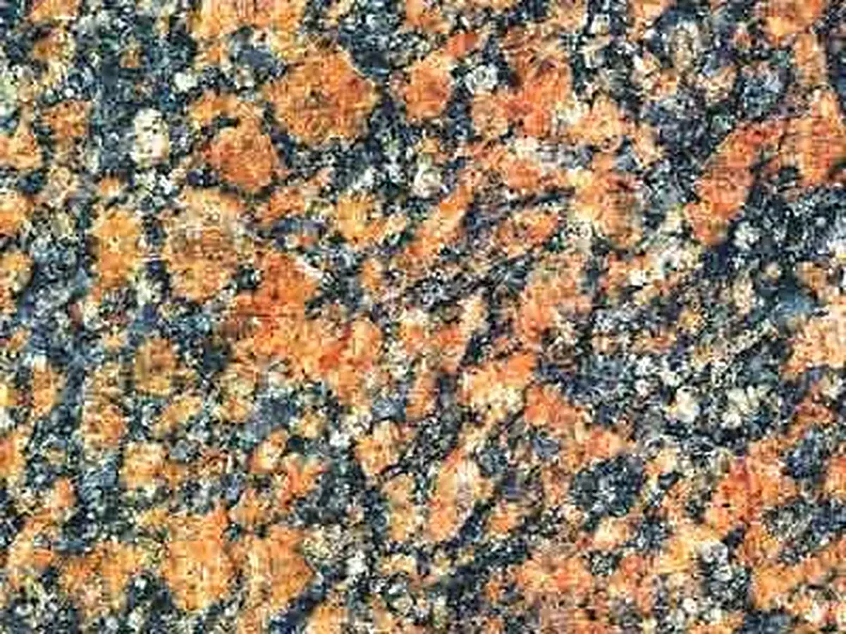 Salmon Pink granito, campione lucido – Marmi di Carrara – oro, beige (1)