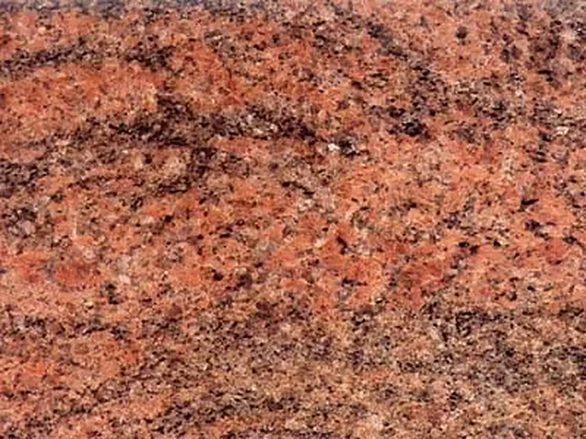 Samba Pink granit, échantillon poli – Marmi di Carrara – doré, rouge rouille (1)