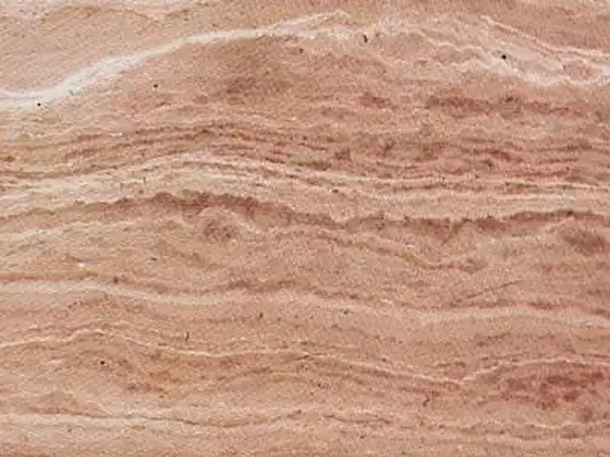 Serpeggiante KF Kalkstein, polierte Probe – Marmi di Carrara – gold, rosa (1)