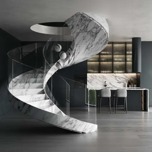 Statuarietto marmo, pavimento – Marmi di Carrara – grigio, nero (31)
