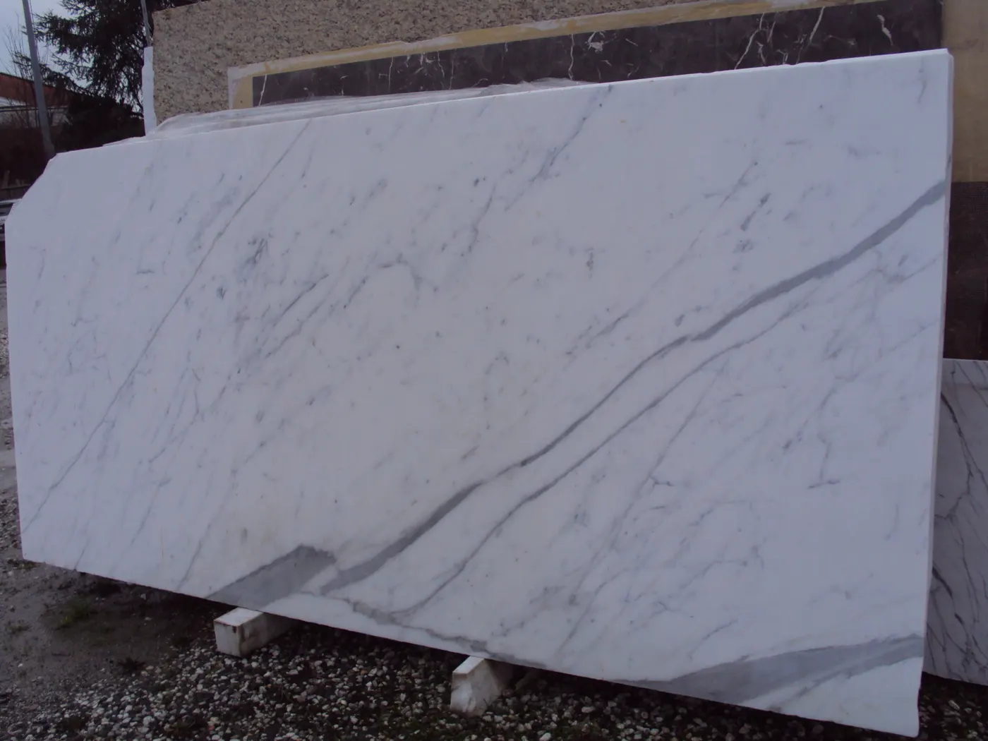 Statuario marble slab surface – Marmi di Carrara – grey, black (45)