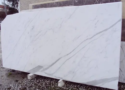 Statuario marble slab surface – Marmi di Carrara – light grey, green (65)