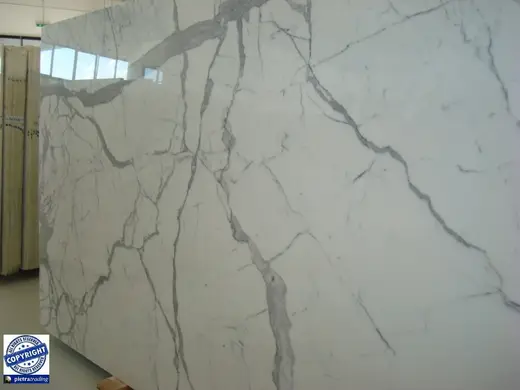 Statuario marble slab surface – Marmi di Carrara – grey, light grey (78)