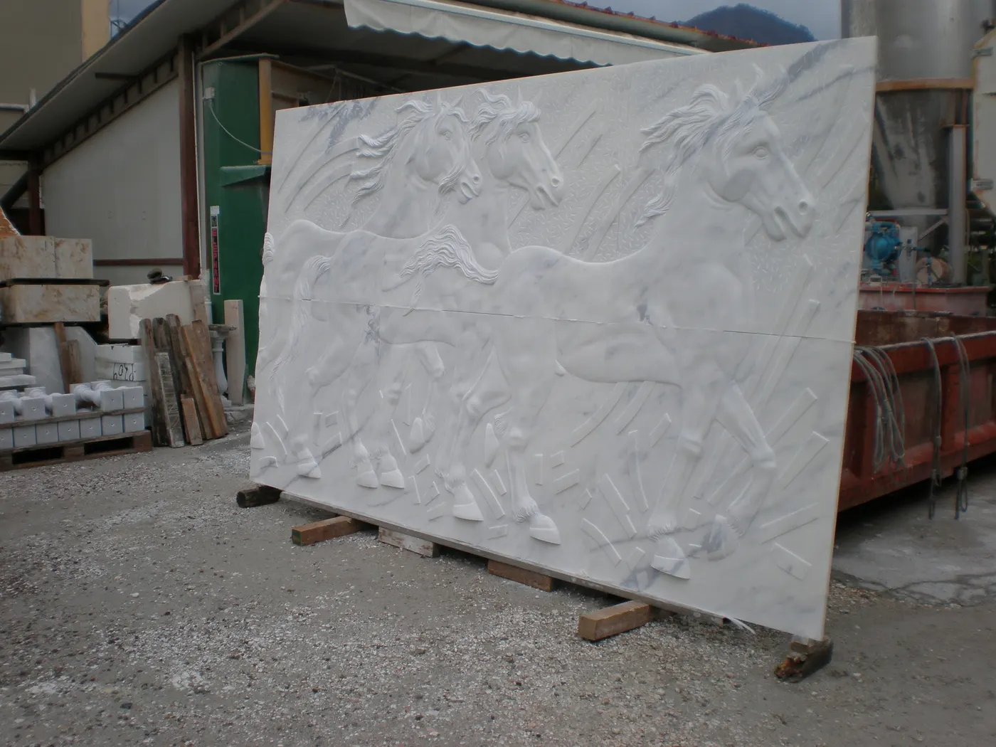 Statuario marmo, superficie di lastra – Marmi di Carrara – grigio, verde (8)
