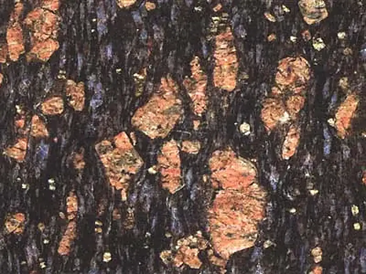 Sucurú granito, muestra pulida – Marmi di Carrara – antracita, dorado (1)