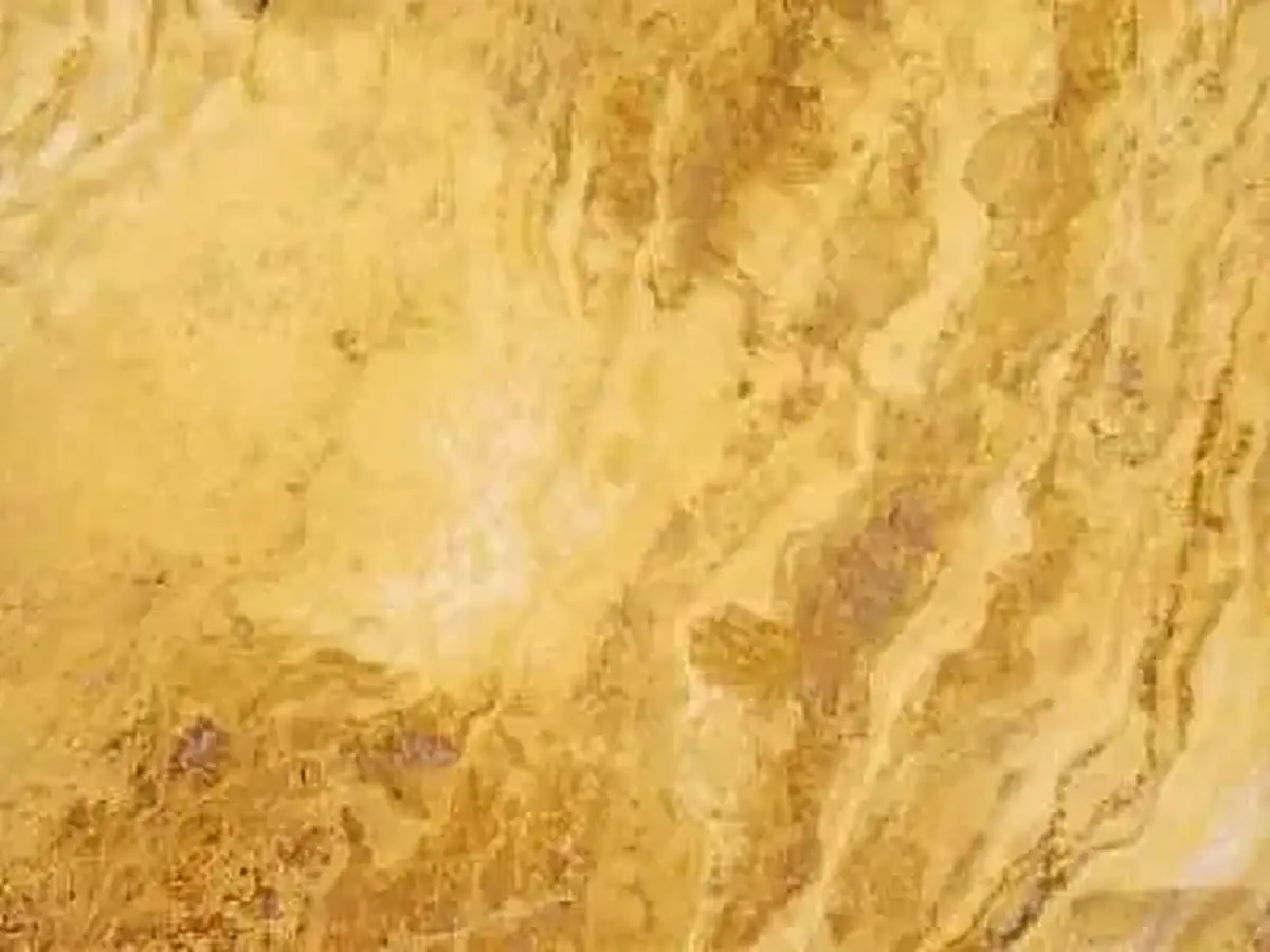 T 101 travertine polished sample – Marmi di Carrara – gold, beige (1)