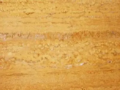 T 113 travertine polished sample – Marmi di Carrara – gold, beige (1)