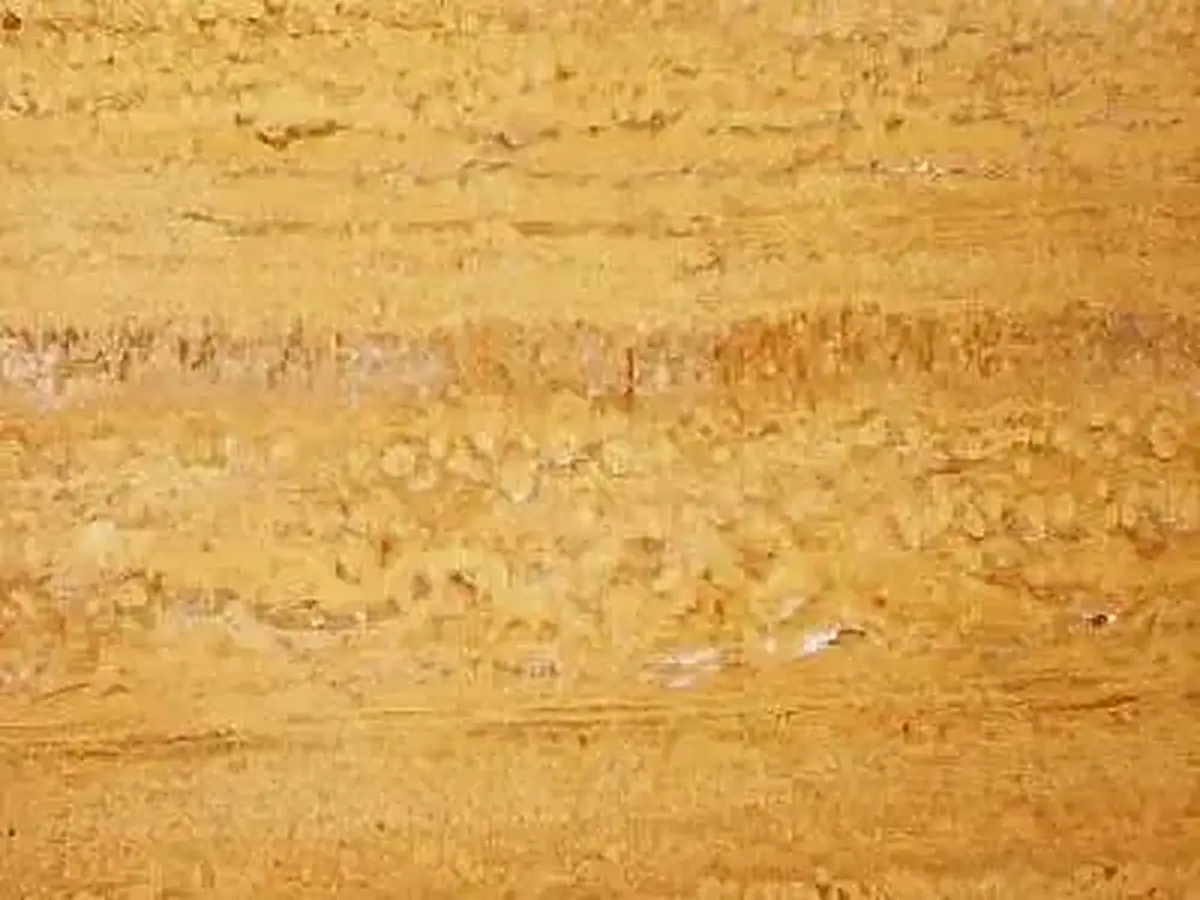 T 113 travertine polished sample – Marmi di Carrara – gold, beige (1)
